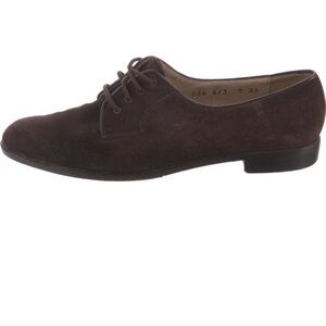 Salvatore Ferragamo Dark Brown Suede Oxfords